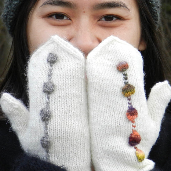 dotted line mittens pattern - Solitude Wool