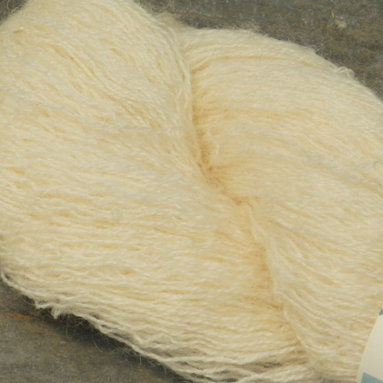Undyed, buttery White Coopworth Lace Yarn