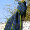 vertical scarf with rolled edge pattern - Solitude Wool