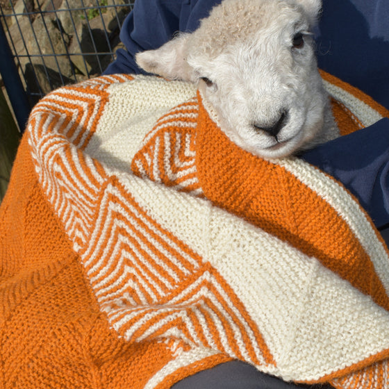 mitered baby stroller blanket - Solitude Wool